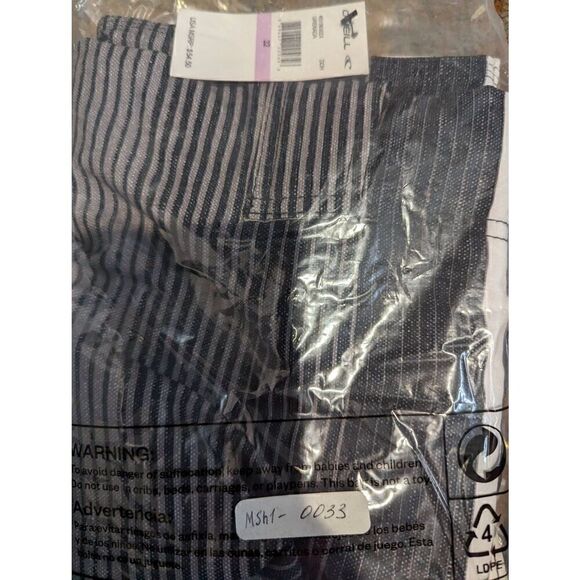 Not Perfect Linen Sleeveless Jumpsuit Gray Striped Women's Size M Medium Drawstr - Picture 11 of 13